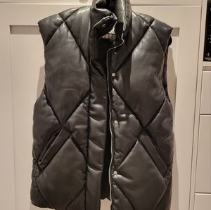 Abercrombie vegan leather puffer vest